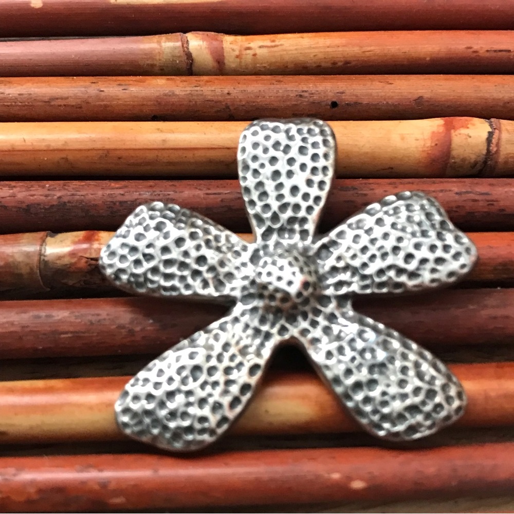 Silpada Sterling Silver Textured Flower Pendant Slider View 2